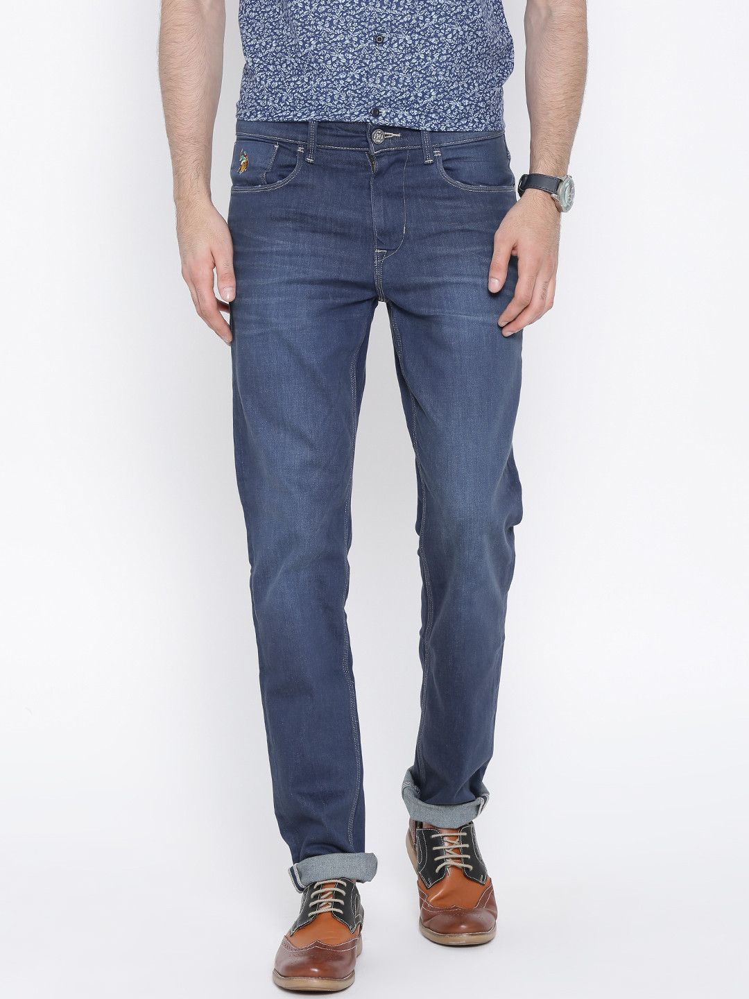 Buy U.S. Polo Assn. Denim Co. Blue Slim Tapered Fit Jeans - Jeans for Men 1142162 | Myntra