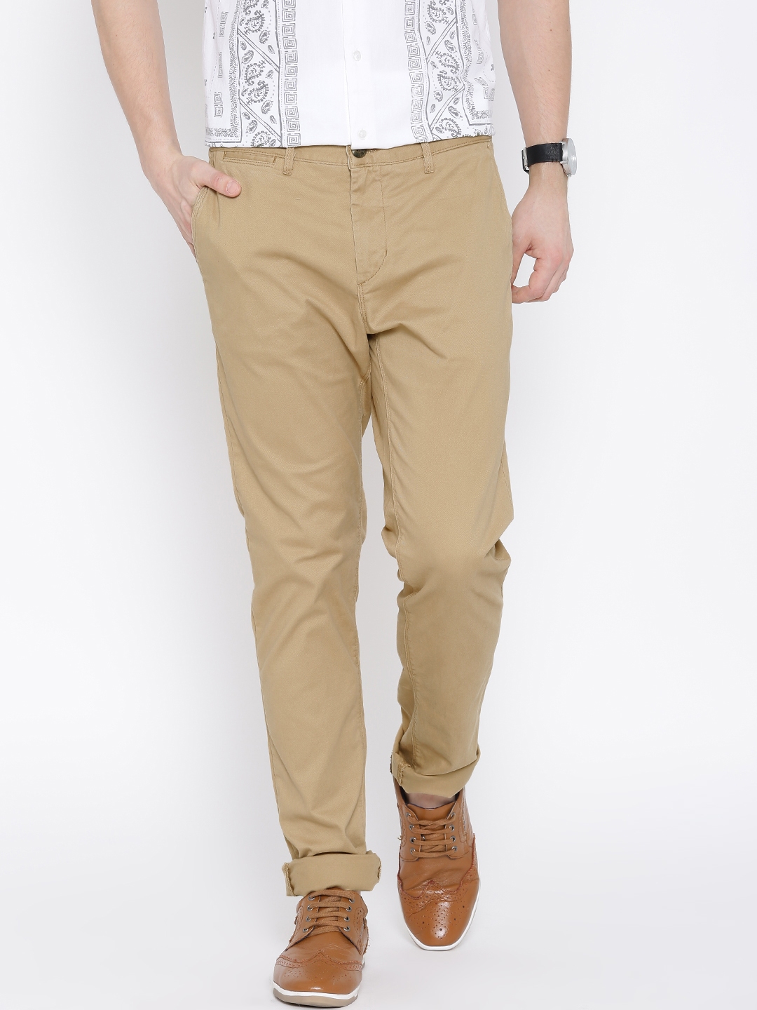 Buy U.S. Polo Assn. Khaki Casual Trousers - Trousers for Men 1142189 ...