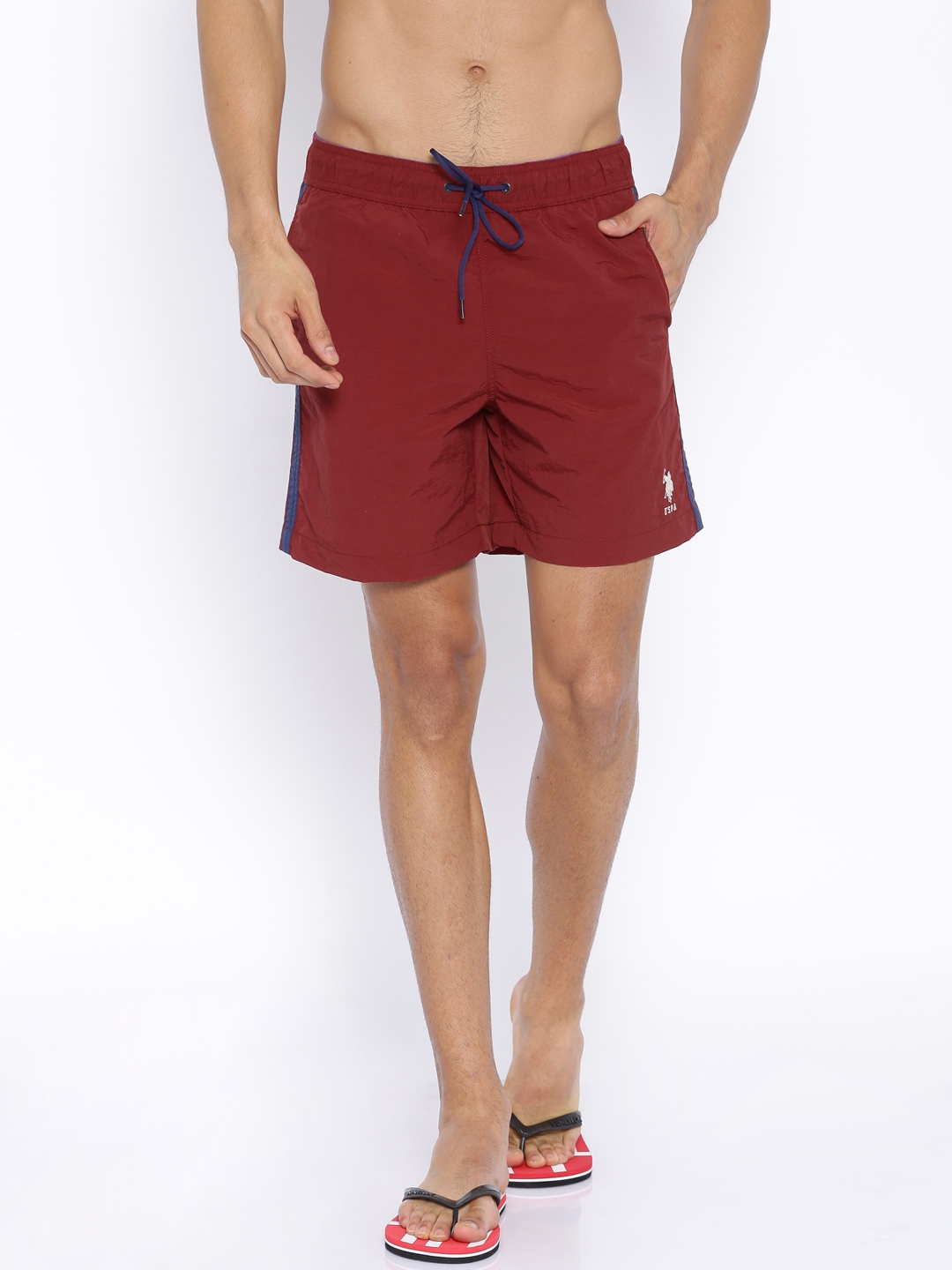 Buy U.S. Polo Assn. Red Swim Shorts - Swimwear for Men 1142211 | Myntra