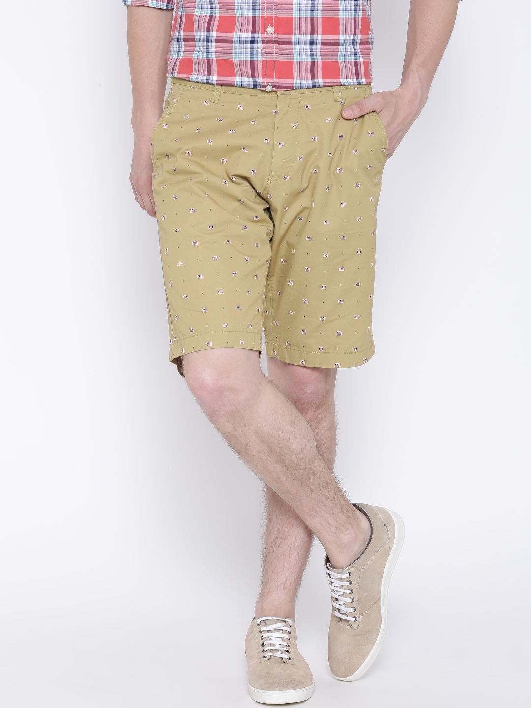 white polo khaki shorts