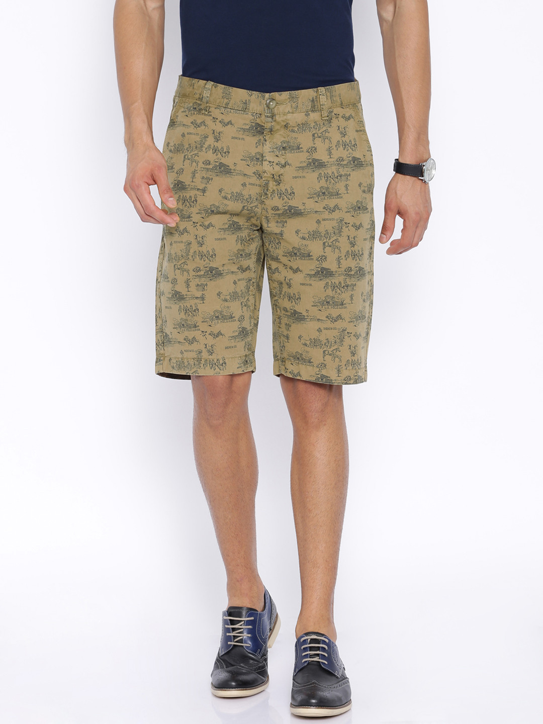 Buy U.S. Polo Assn. Denim Co. Khaki Printed Shorts Shorts for Men