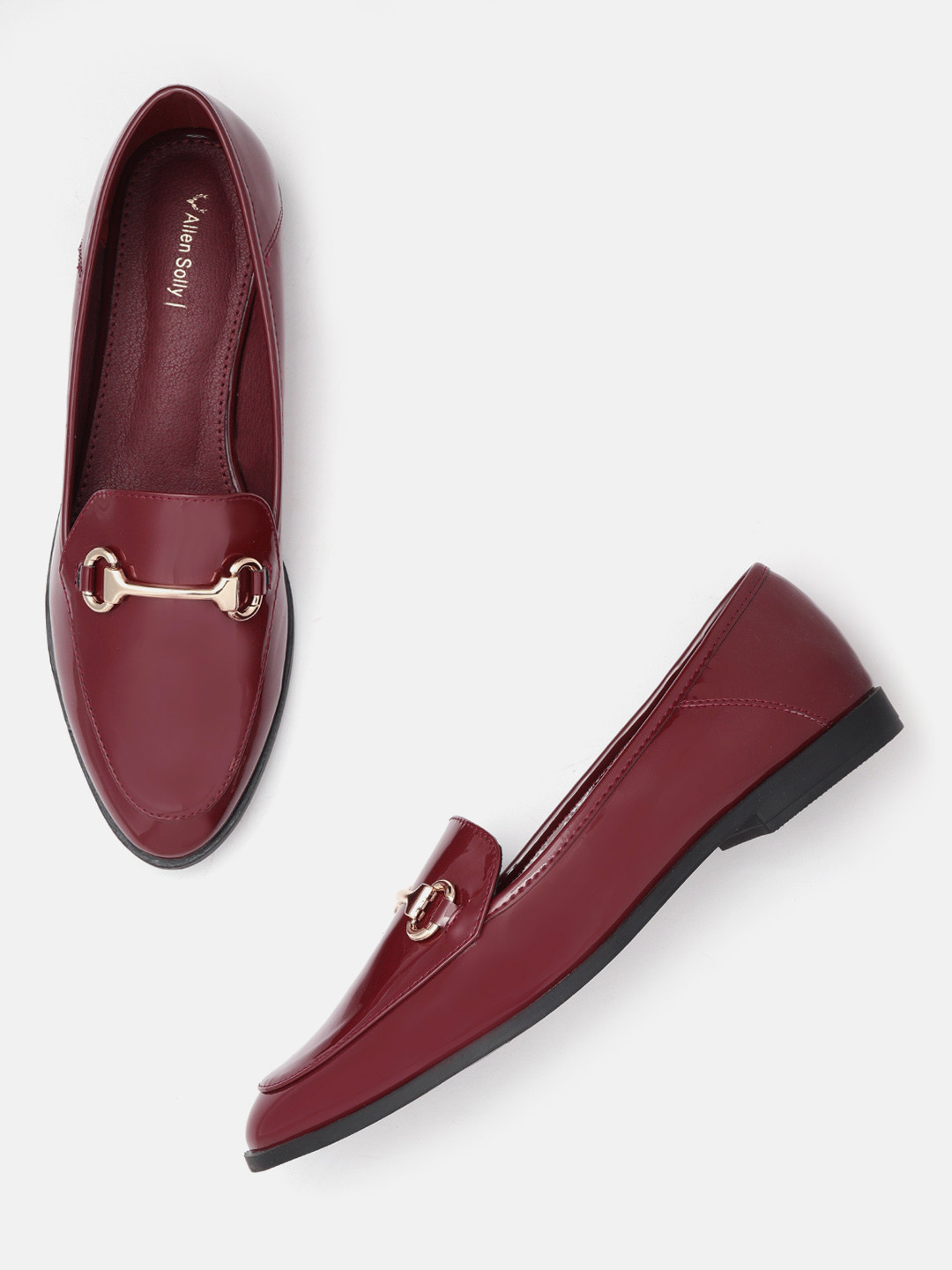 Buy Allen Solly Women Burgundy Horsebit Loafers Casual Shoes for