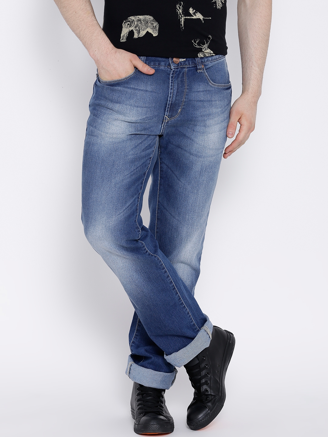 Buy Numero Uno Blue Washed Frazer Fit Jeans - Jeans for Men 1142868 ...