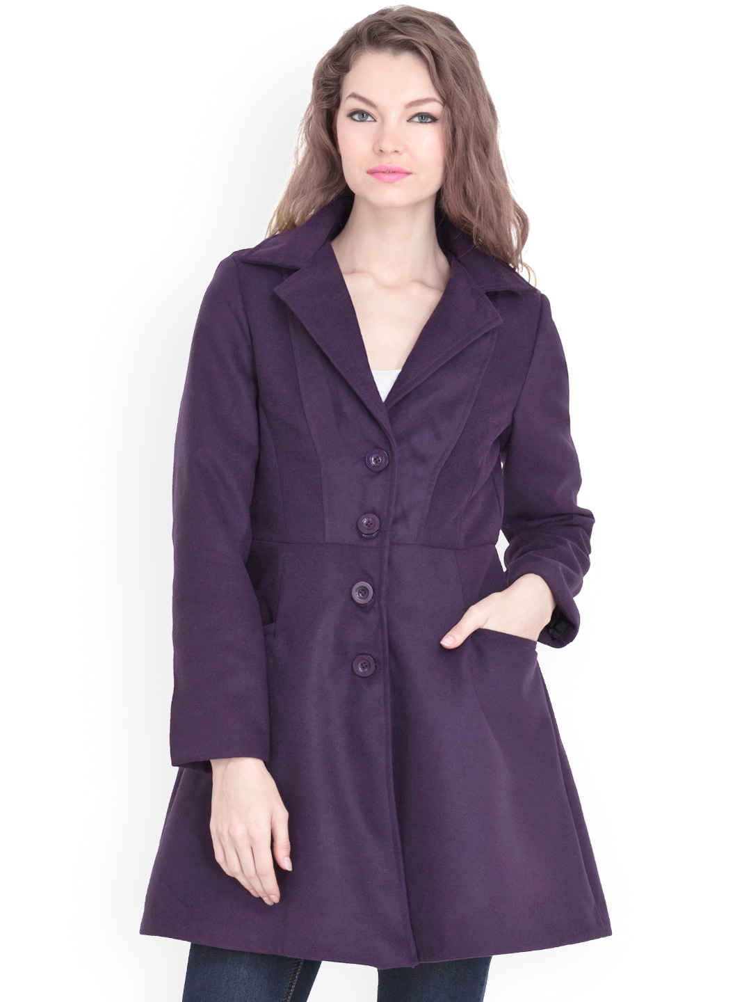 Buy FabAlley Purple Trench Coat - Coats for Women 1143205 | Myntra