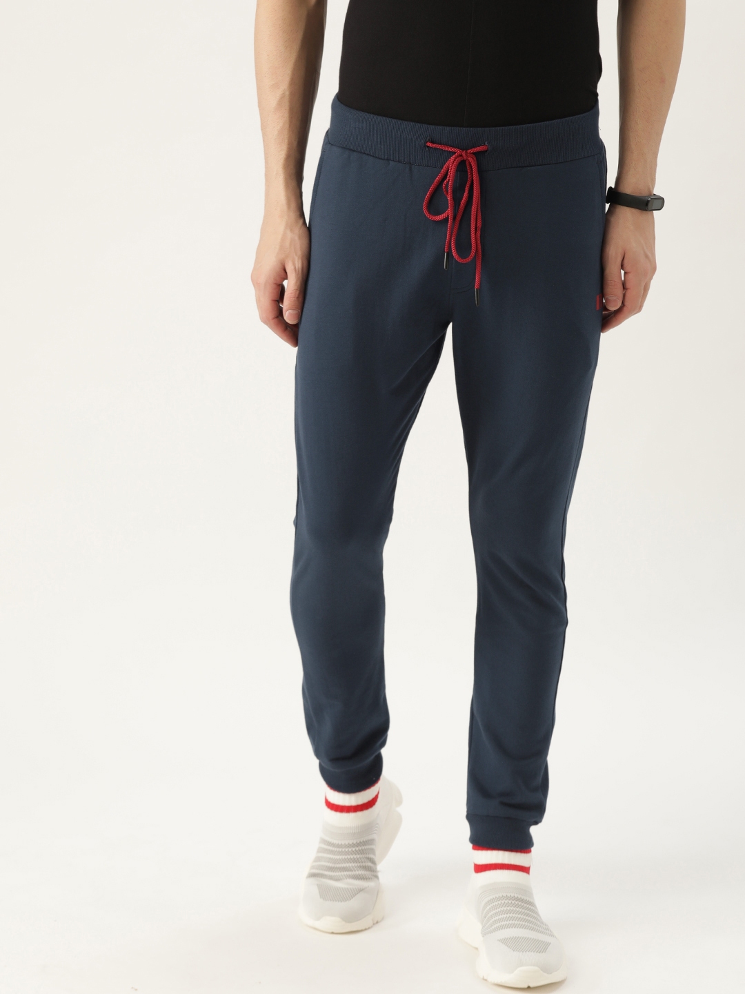 mens navy blue jogger pants