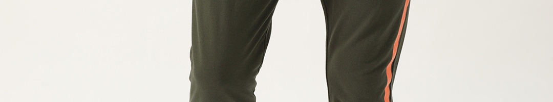 Buy SINGLE Men Olive Green Solid Slim Fit Joggers - Track Pants for Men ...