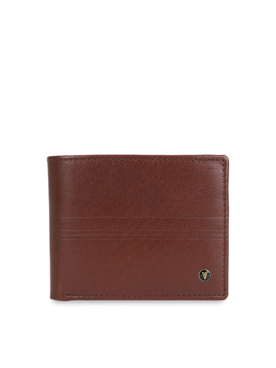 Buy Van Heusen Men Brown Self Design Two Fold Wallet Wallets for Men