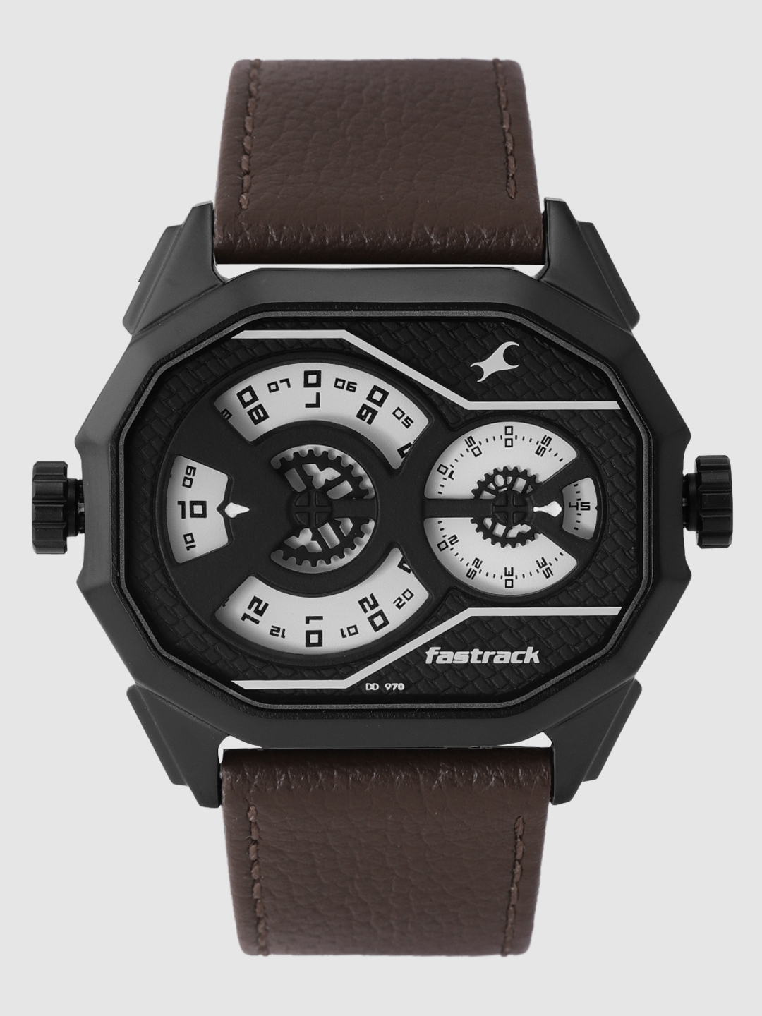 fastrack dual time analog watch