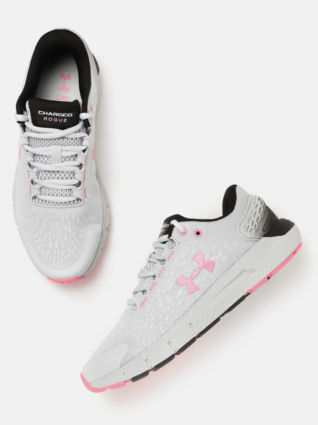 Buy UNDER ARMOUR Women Grey Woven Design Charged Rogue 2 Running Shoes