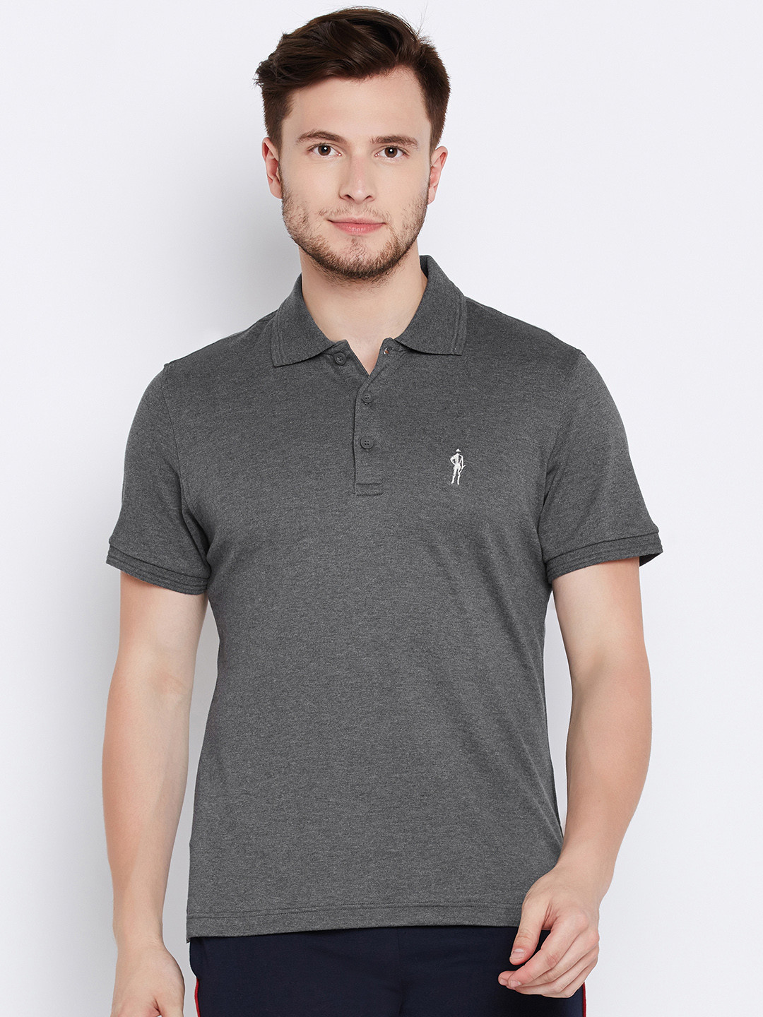 Buy Jockey Men Charcoal Grey Solid Polo T Shirt Tshirts for Men 11444394 Myntra