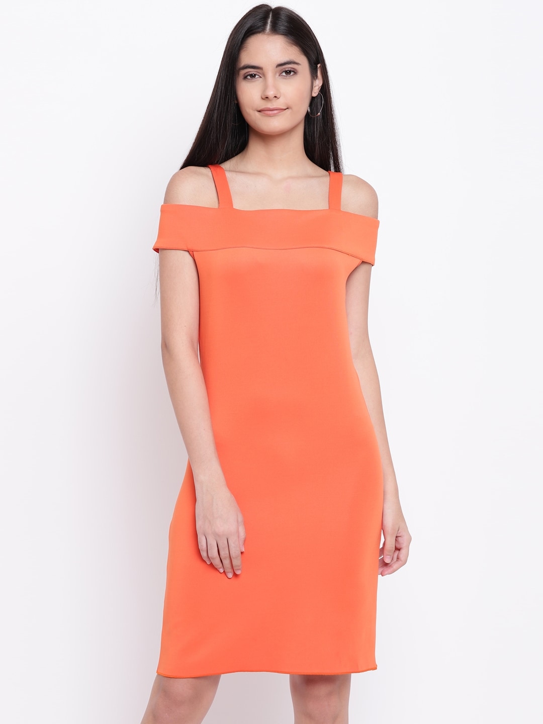 Buy Rivi Women Orange Solid Sheath Dress Dresses For Women 11445564 Myntra