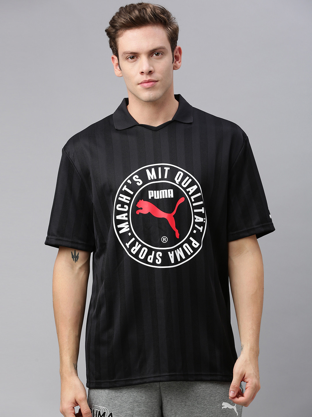 Buy Puma Men Black & White Printed TFS Polo Collar T Shirt - Tshirts for Men 11448782 | Myntra