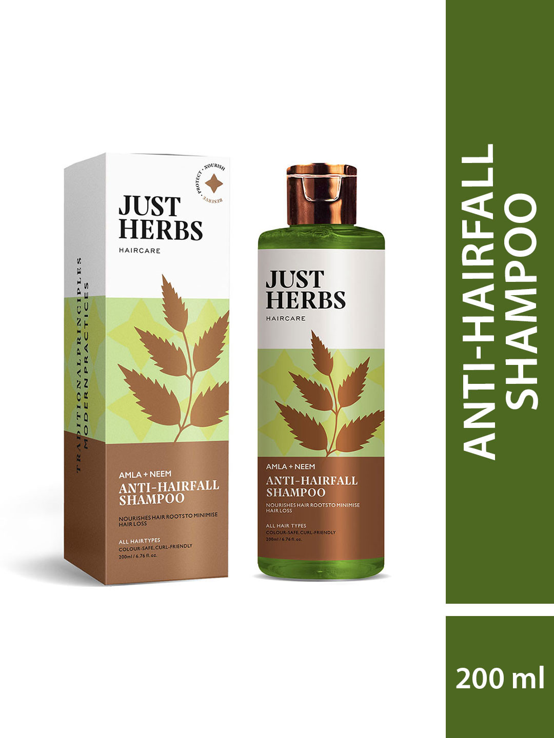 Buy Just Herbs Amla & Neem Anti Hairfall Shampoo For Oily Hair 200ml