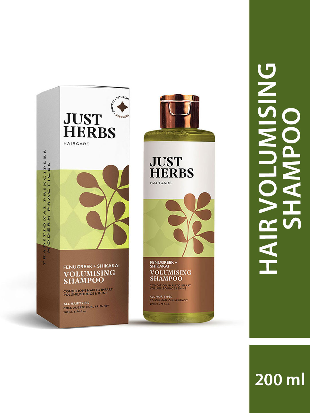 Buy Just Herbs Unisex Lush Methi Shikakai Volumising Shampoo For Hair