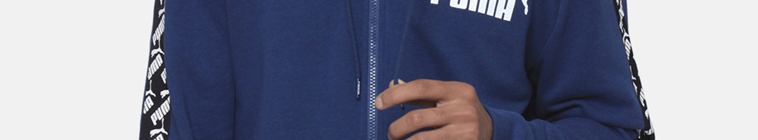 Buy Puma Men Blue AMPLIFIED Hooded TR Track Jacket - Jackets for Men ...