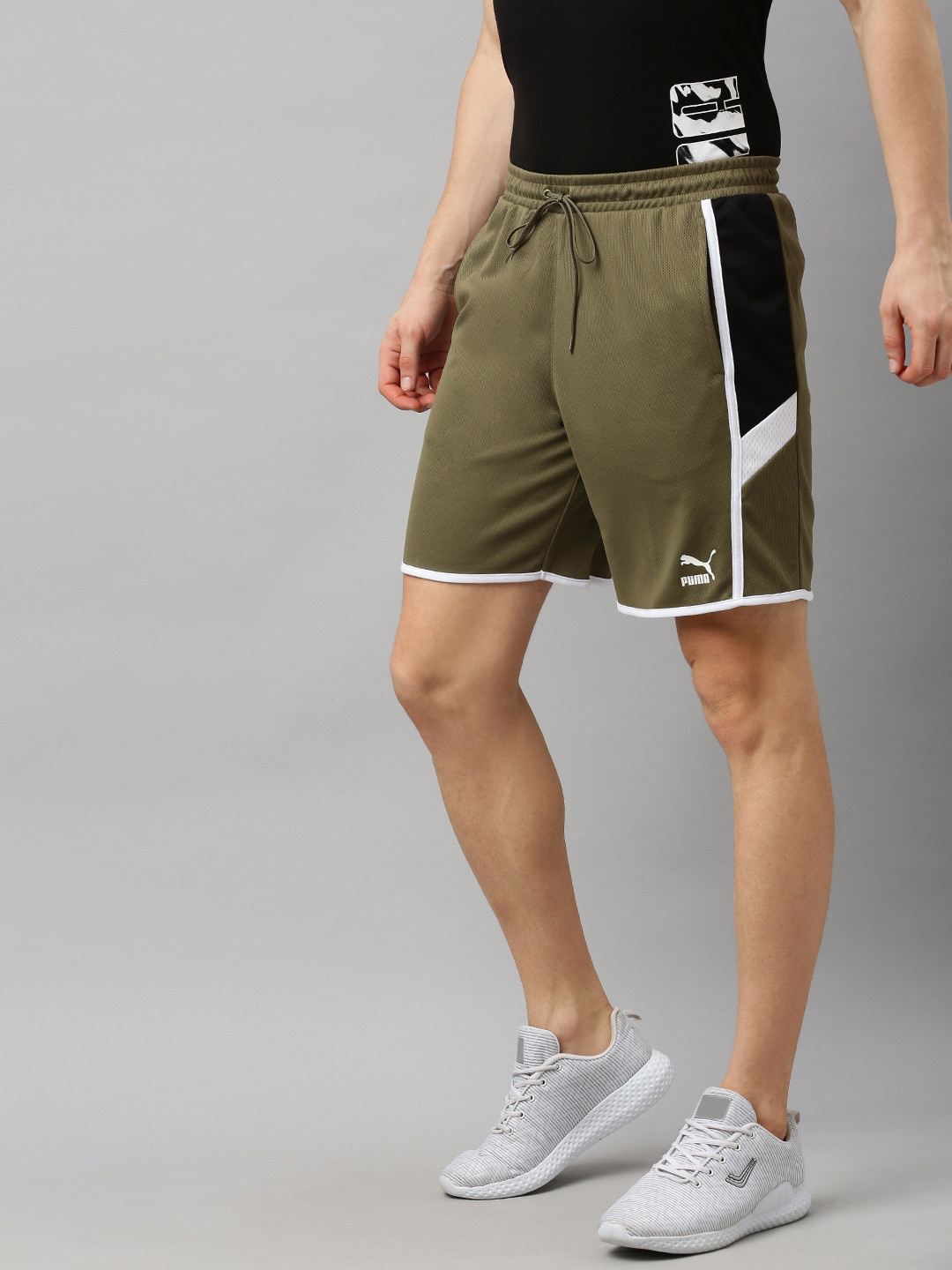 Buy Puma Men Olive Green Solid Regular Fit Sports Shorts Shorts for