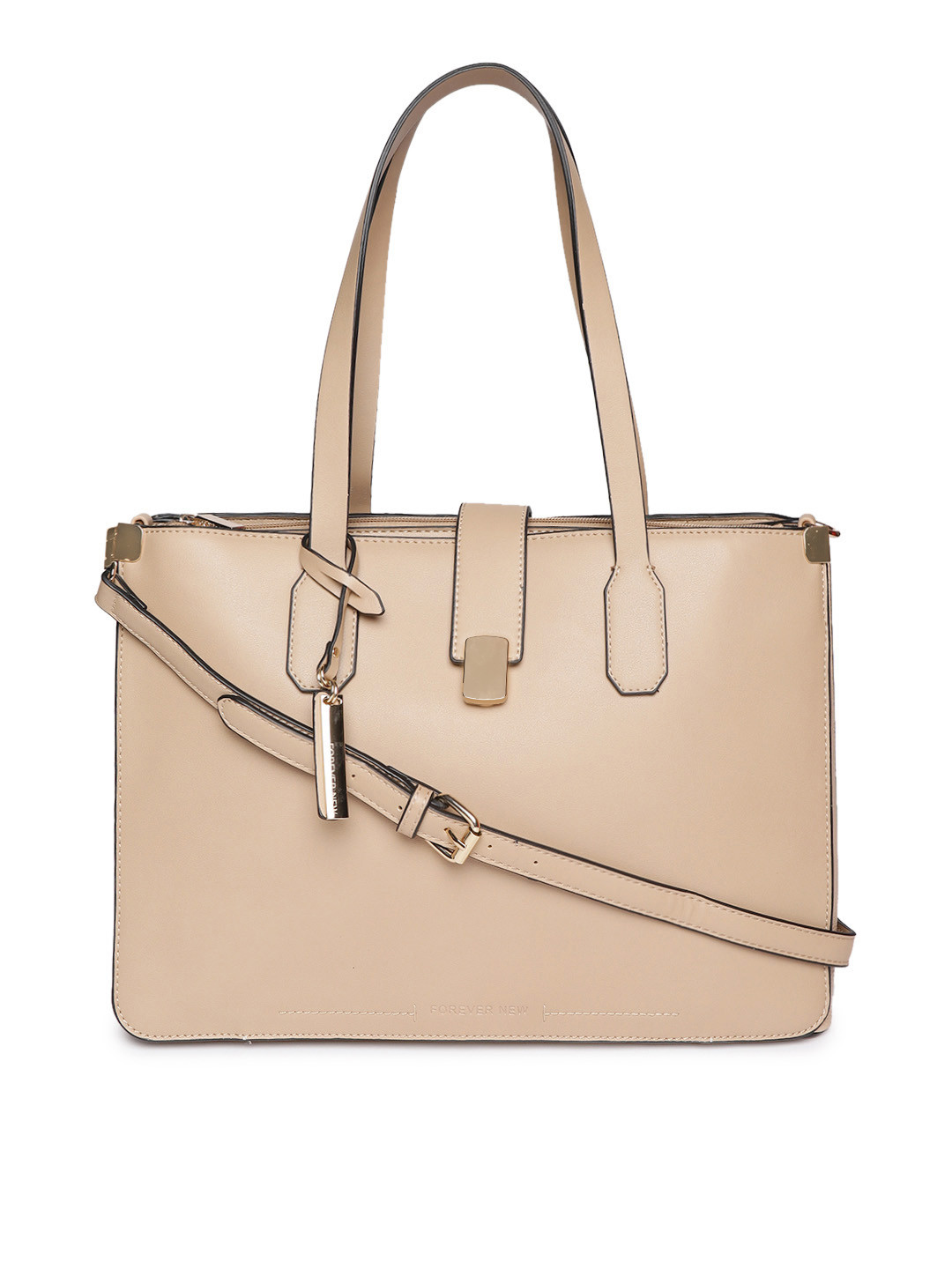 Buy Forever New Women Beige Solid Laptop Bag Laptop Bag for Women