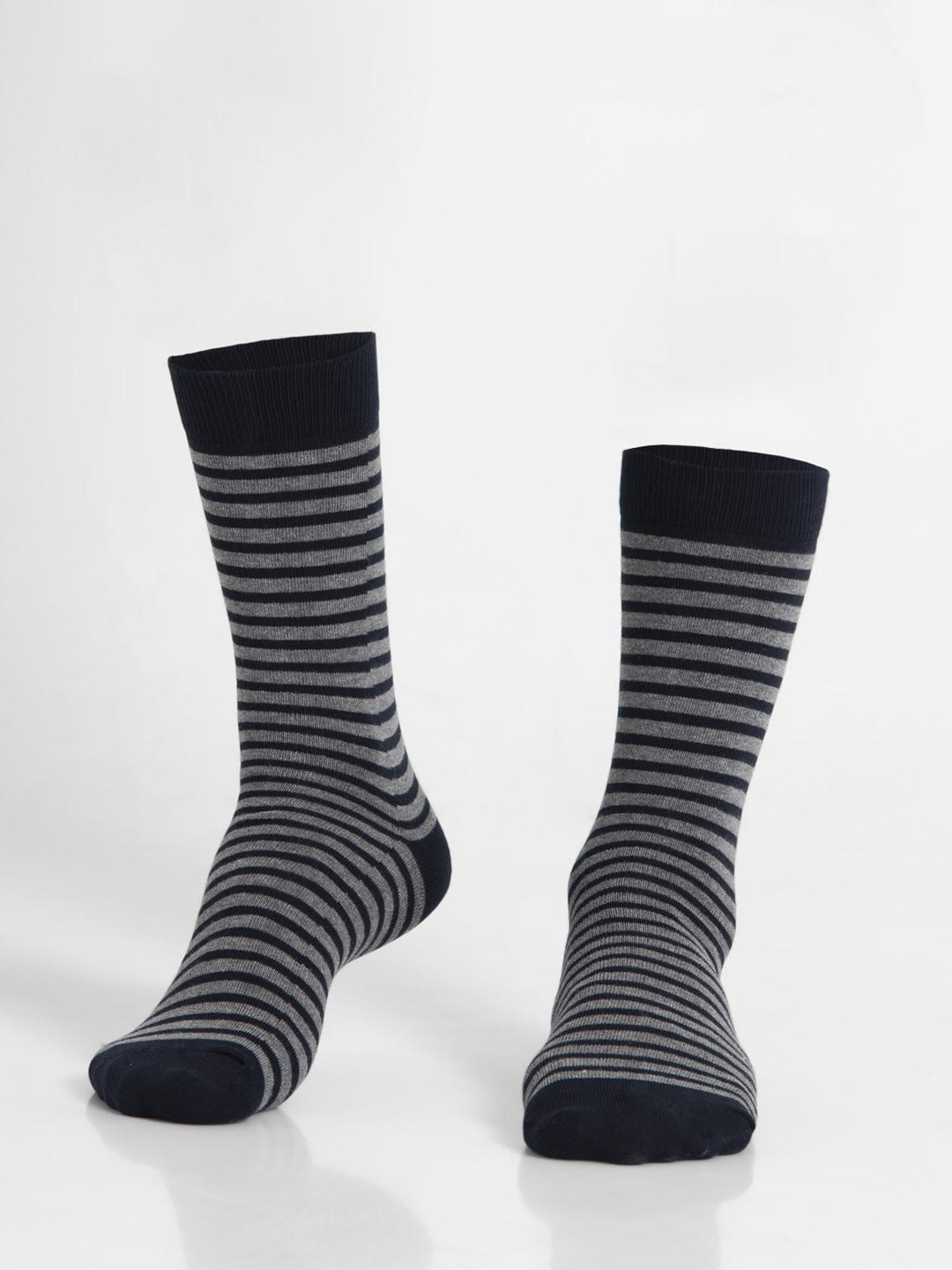 Buy Jockey Men Navy Blue Striped Calf Length Socks Socks for Men