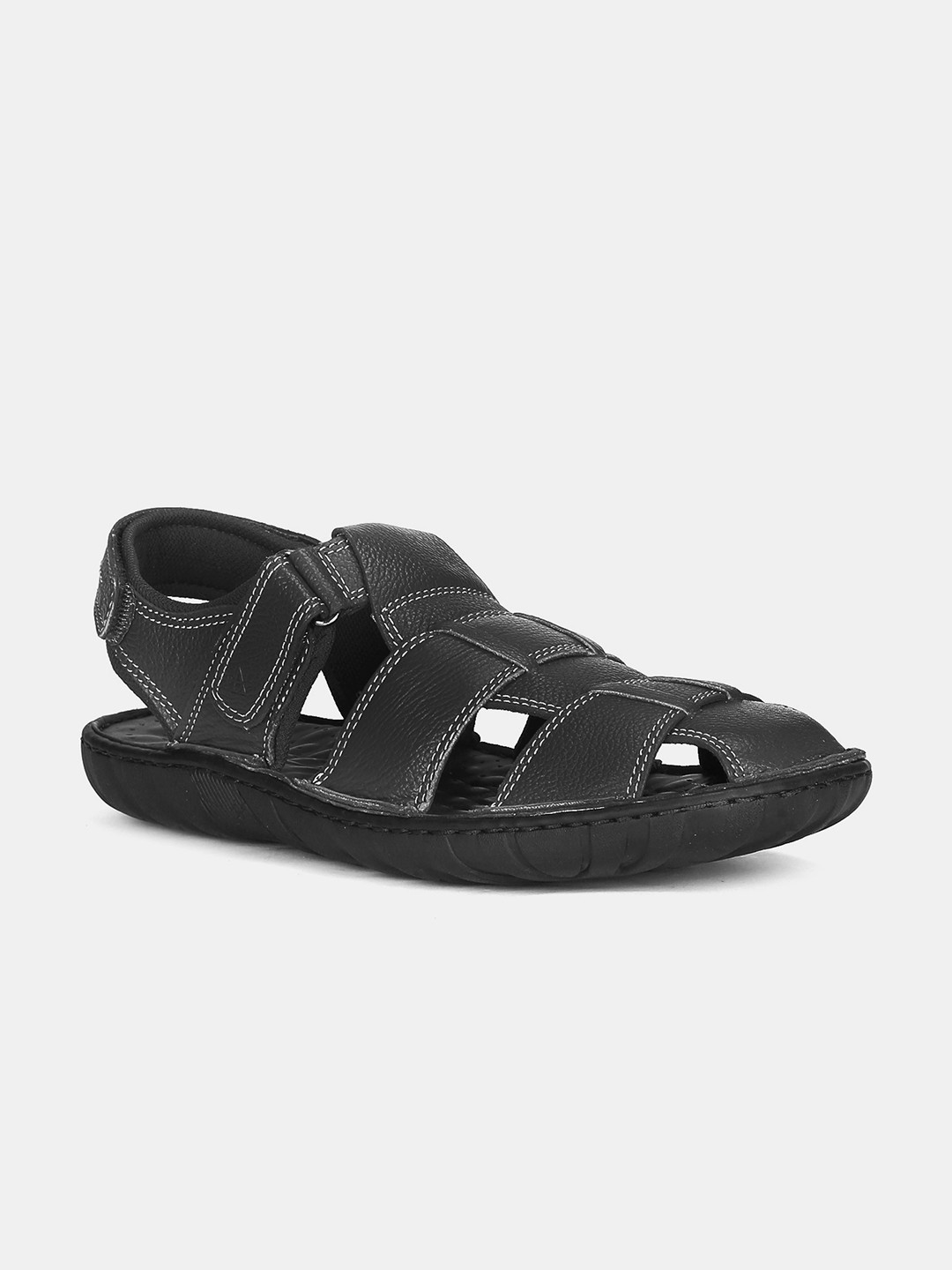 Buy Arrow Men Black Comfort Leather Sandals - Sandals for Men 11464642 | Myntra