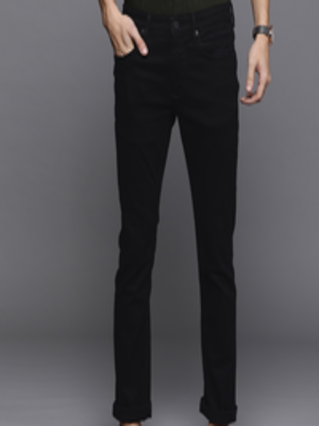 Buy Louis Philippe Sustainable Jeans Men Black Albert Super Slim Fit ...