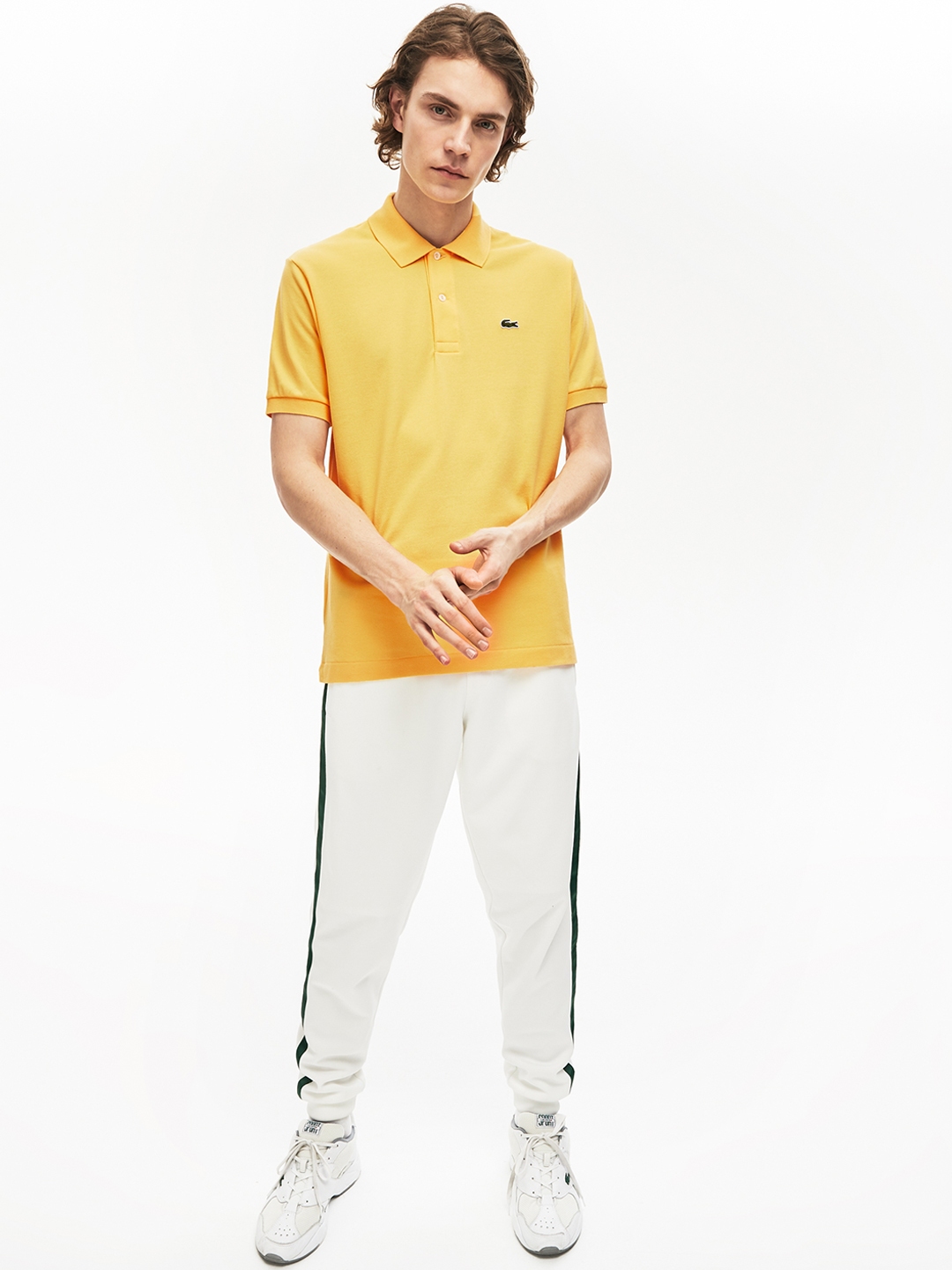 yellow lacoste polo t shirt