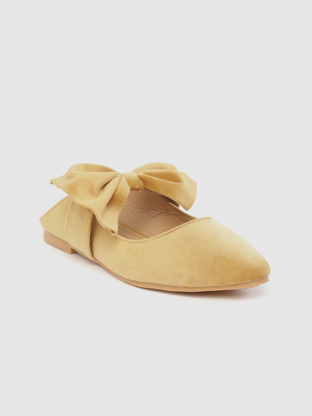 mustard pointed toe flats