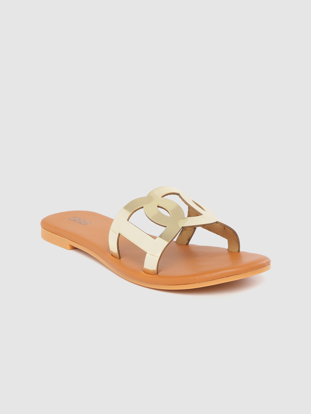 gold flats open toe