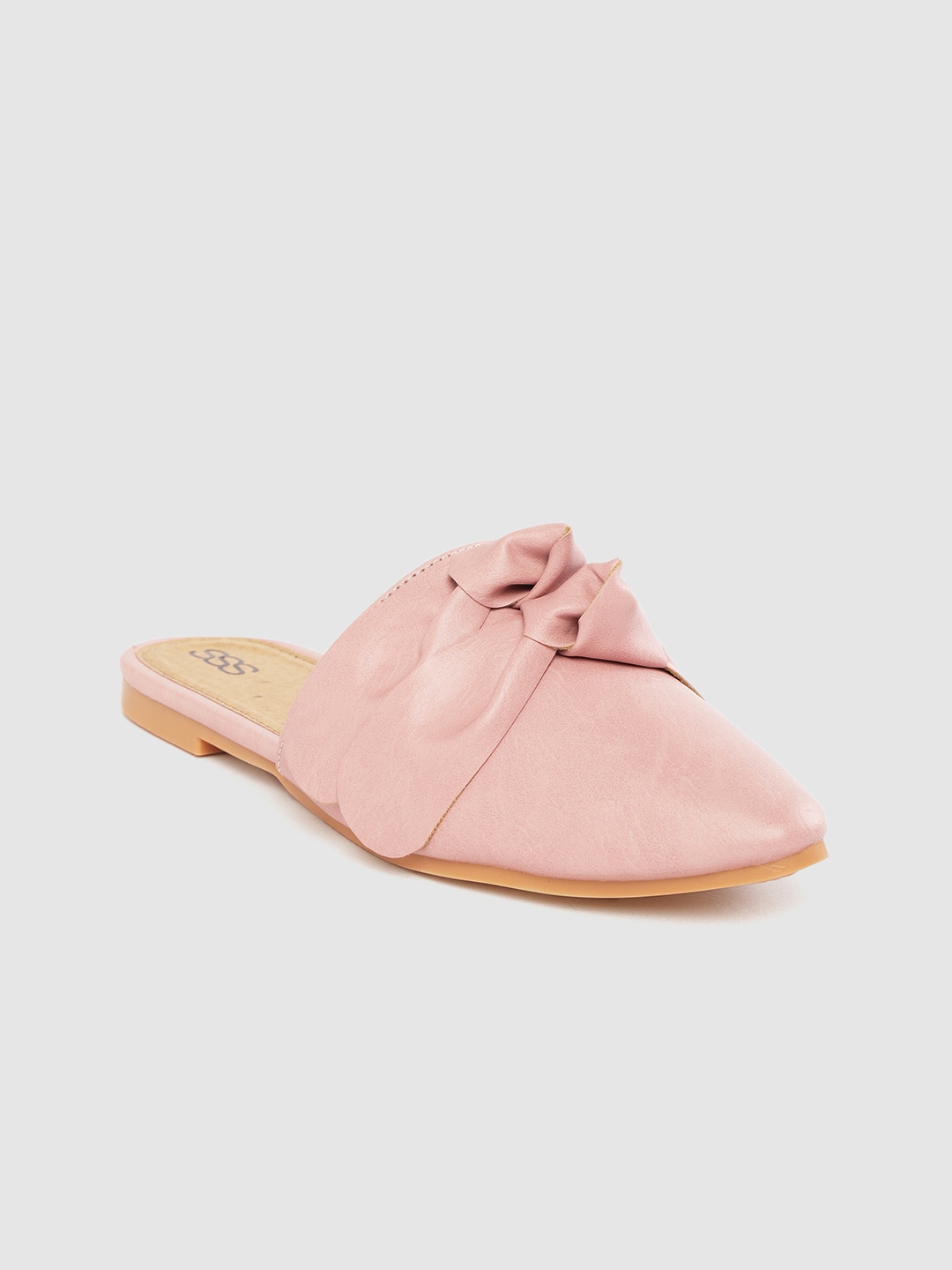 pink mule flats