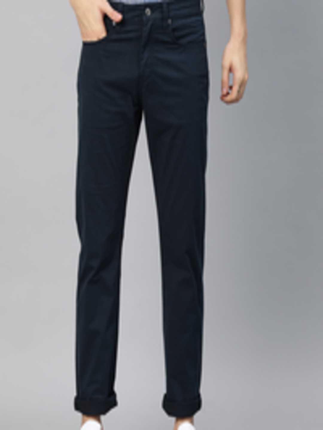 Buy Nautica Men Navy Blue Regular Fit Solid Chinos - Trousers for Men ...