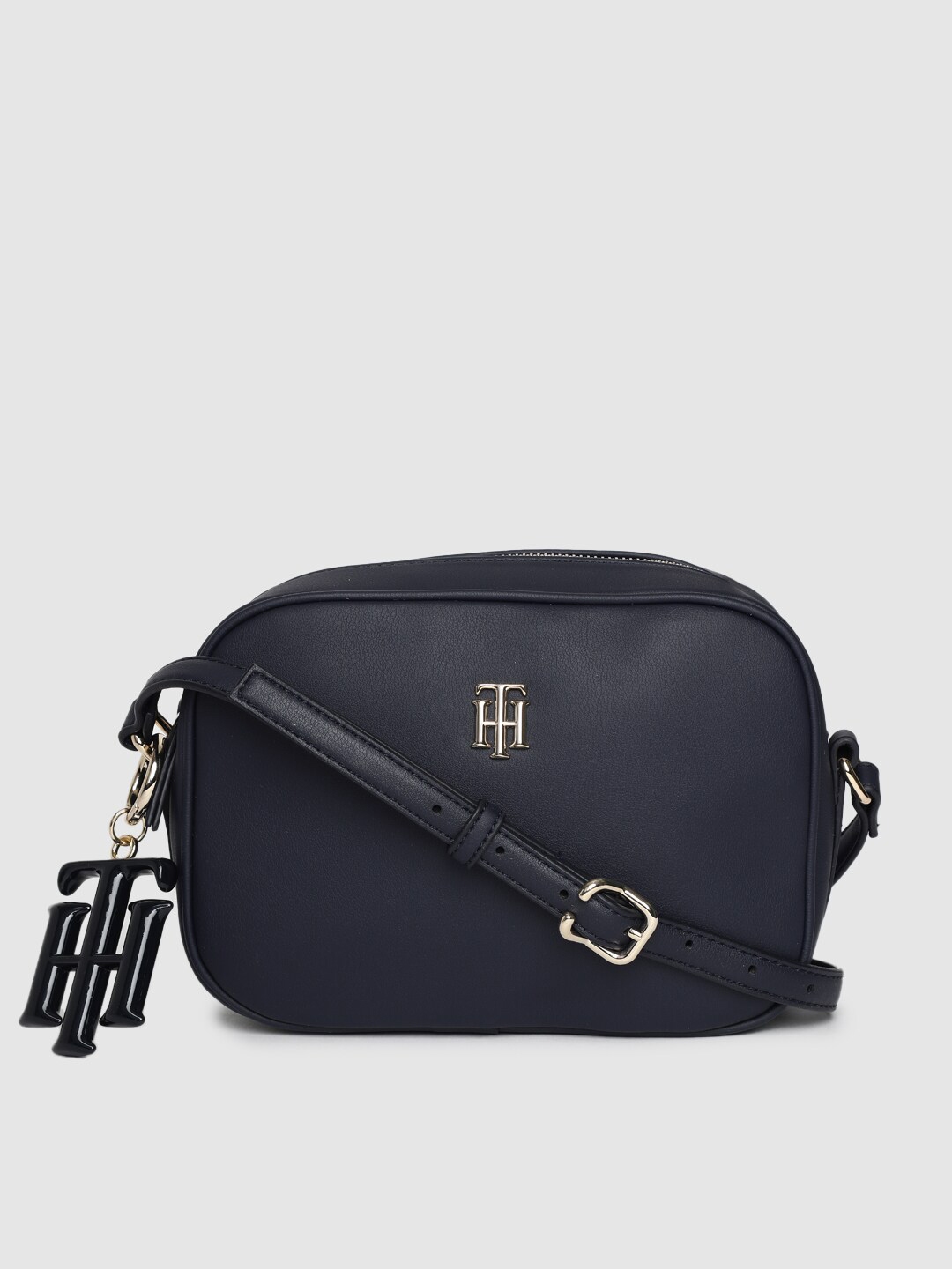 Buy Tommy Hilfiger Women Navy Blue Solid Sling Bag - Handbags for Women ...