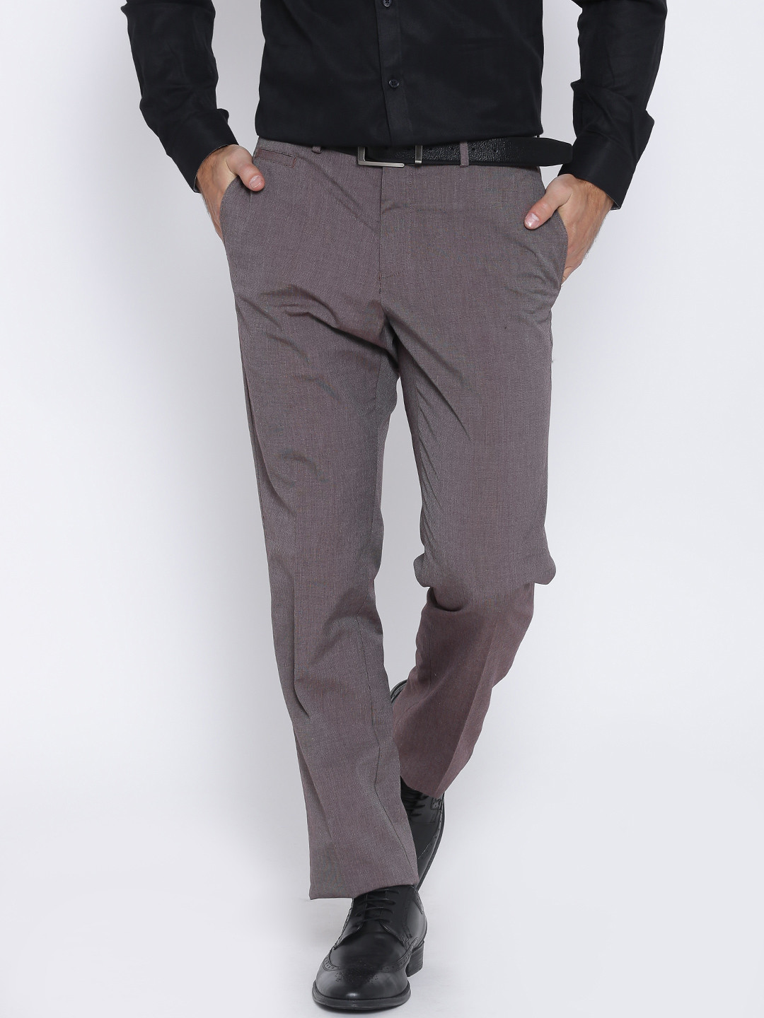 Buy Blackberrys Mauve Sharp Fit Formal Trousers Trousers for Men 1149202 Myntra