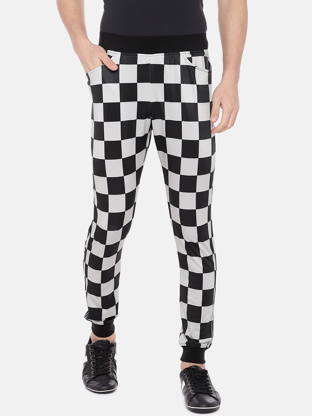 checked joggers mens