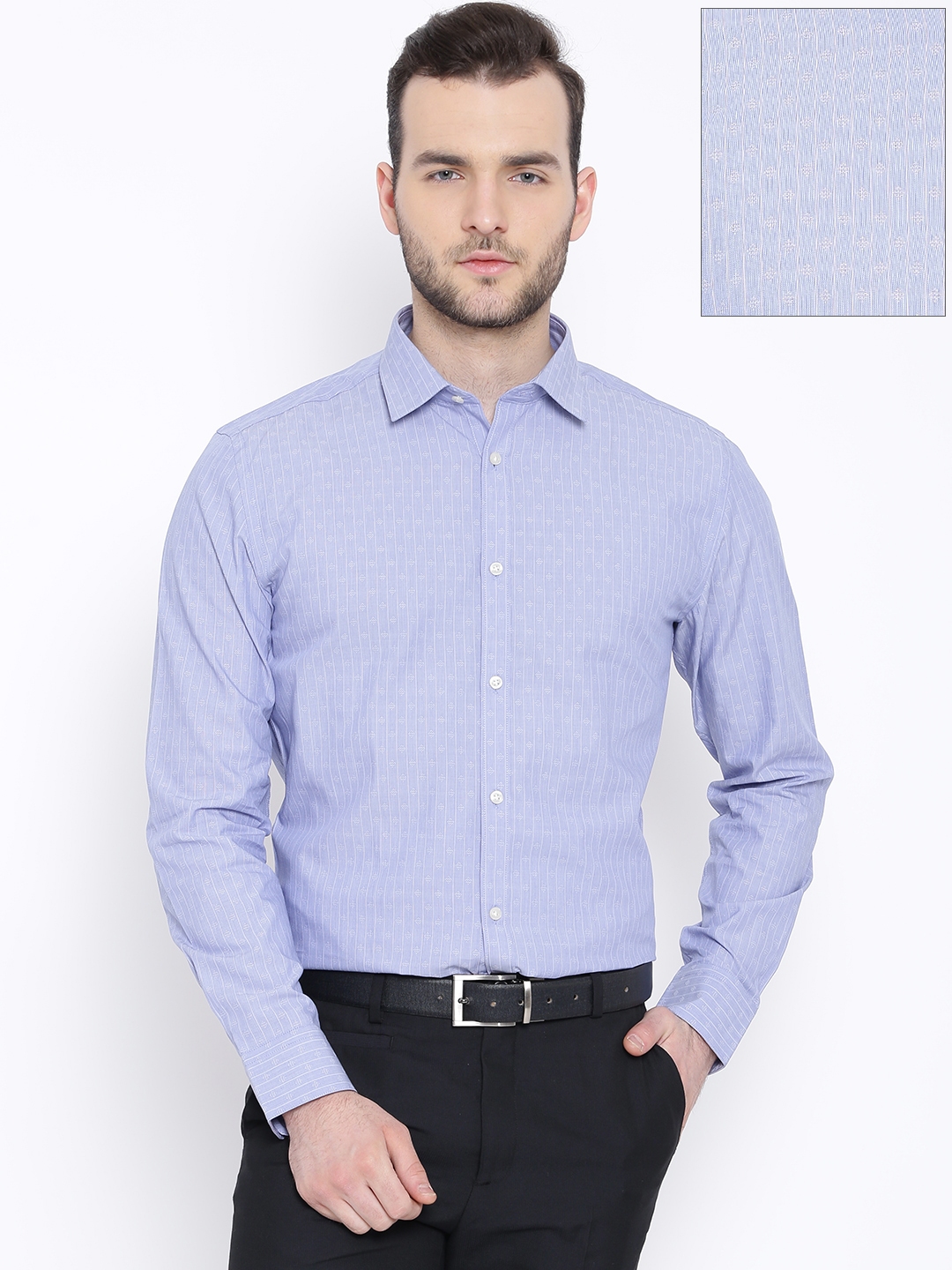 Buy Blackberrys Blue Striped Formal Shirt - Shirts for Men 1149281 | Myntra