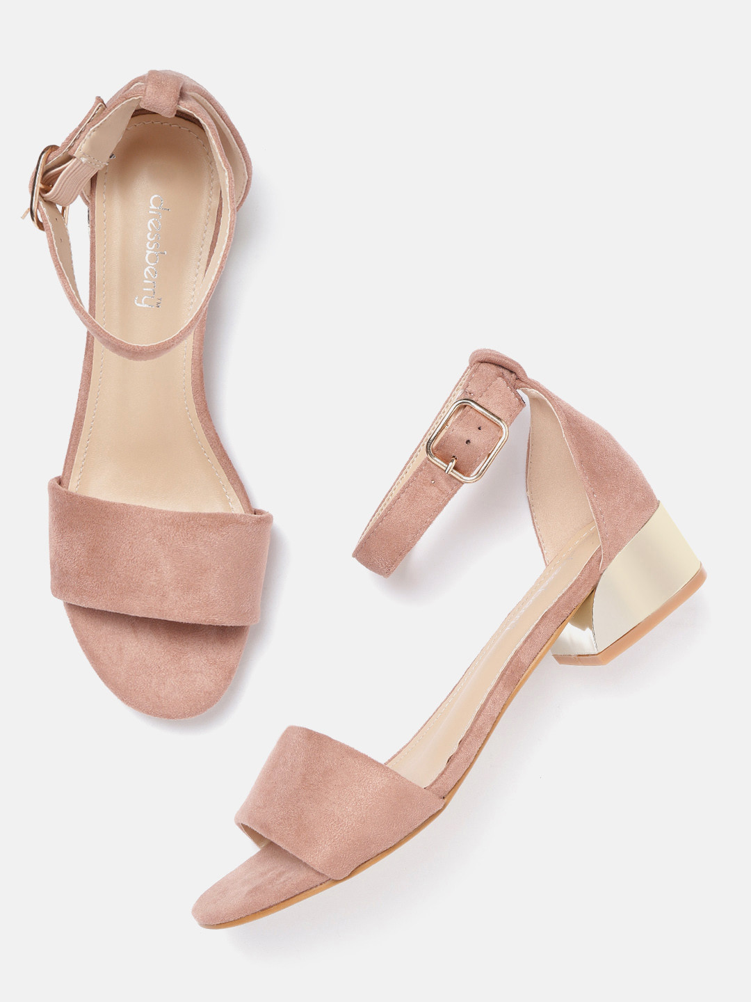 dusty pink block heels