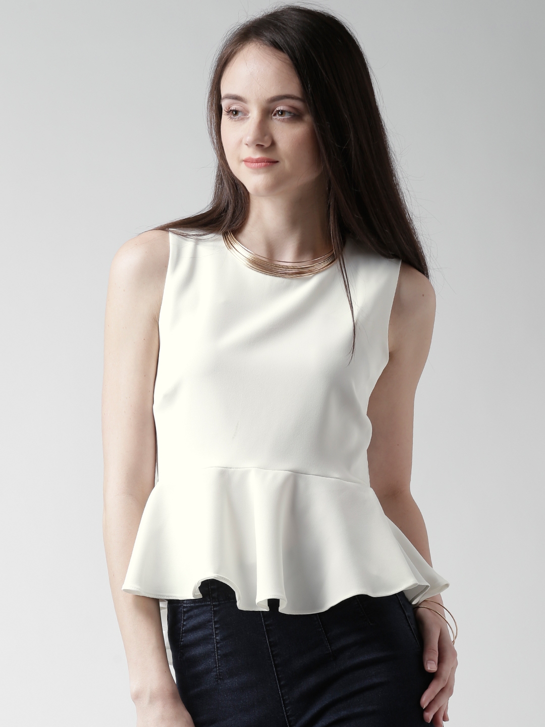 Buy FOREVER 21 Off White High Low Peplum Top - Tops for Women 1149697 ...