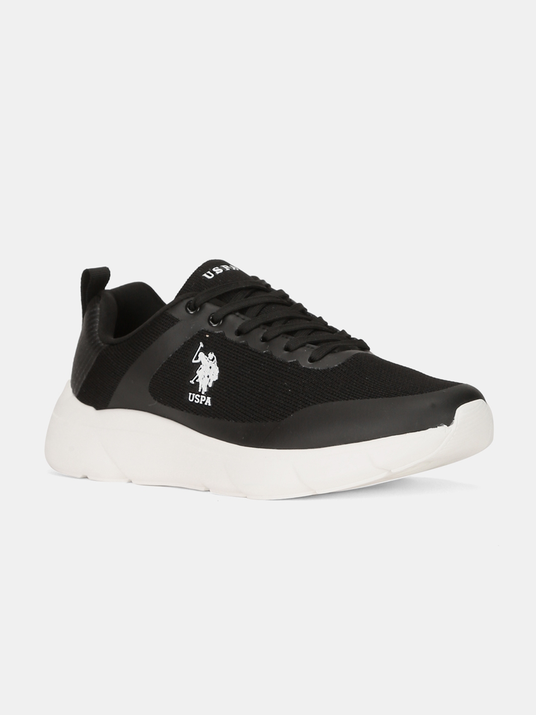 polo black leather sneakers
