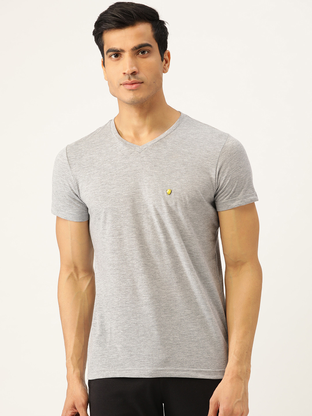 Buy Sweet Dreams Men Grey Melange Solid Lounge T Shirt Lounge Tshirts