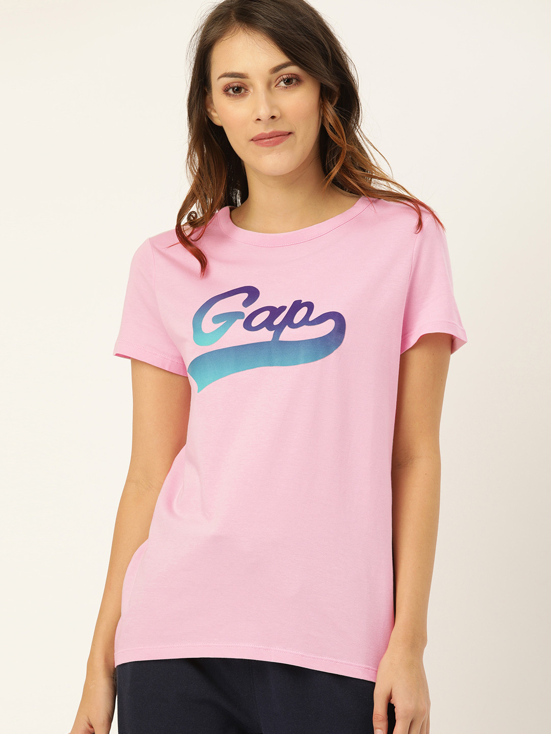 Buy GAP Women Pink Printed Round Neck T Shirt Tshirts for Women