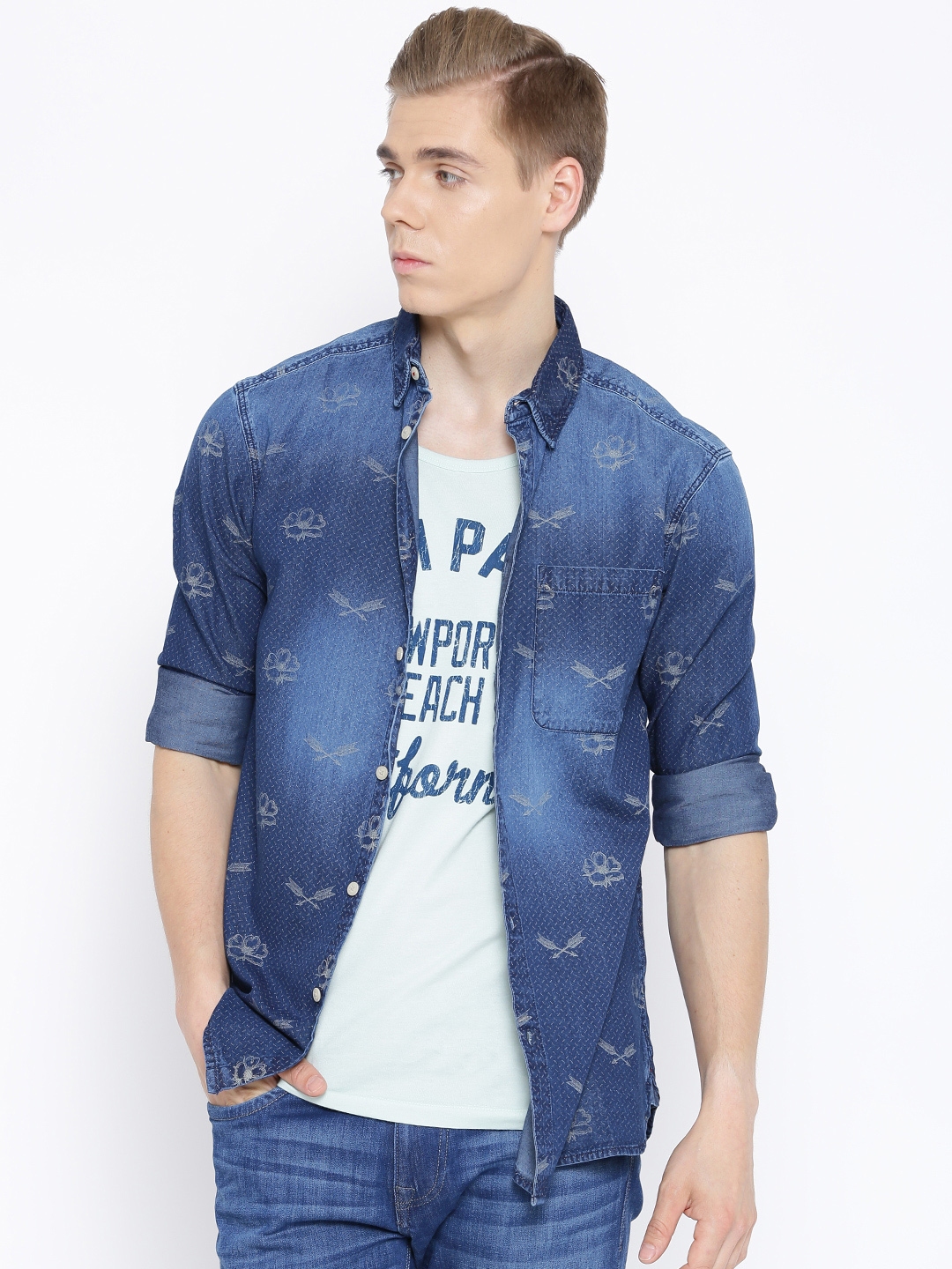 denim shirts myntra