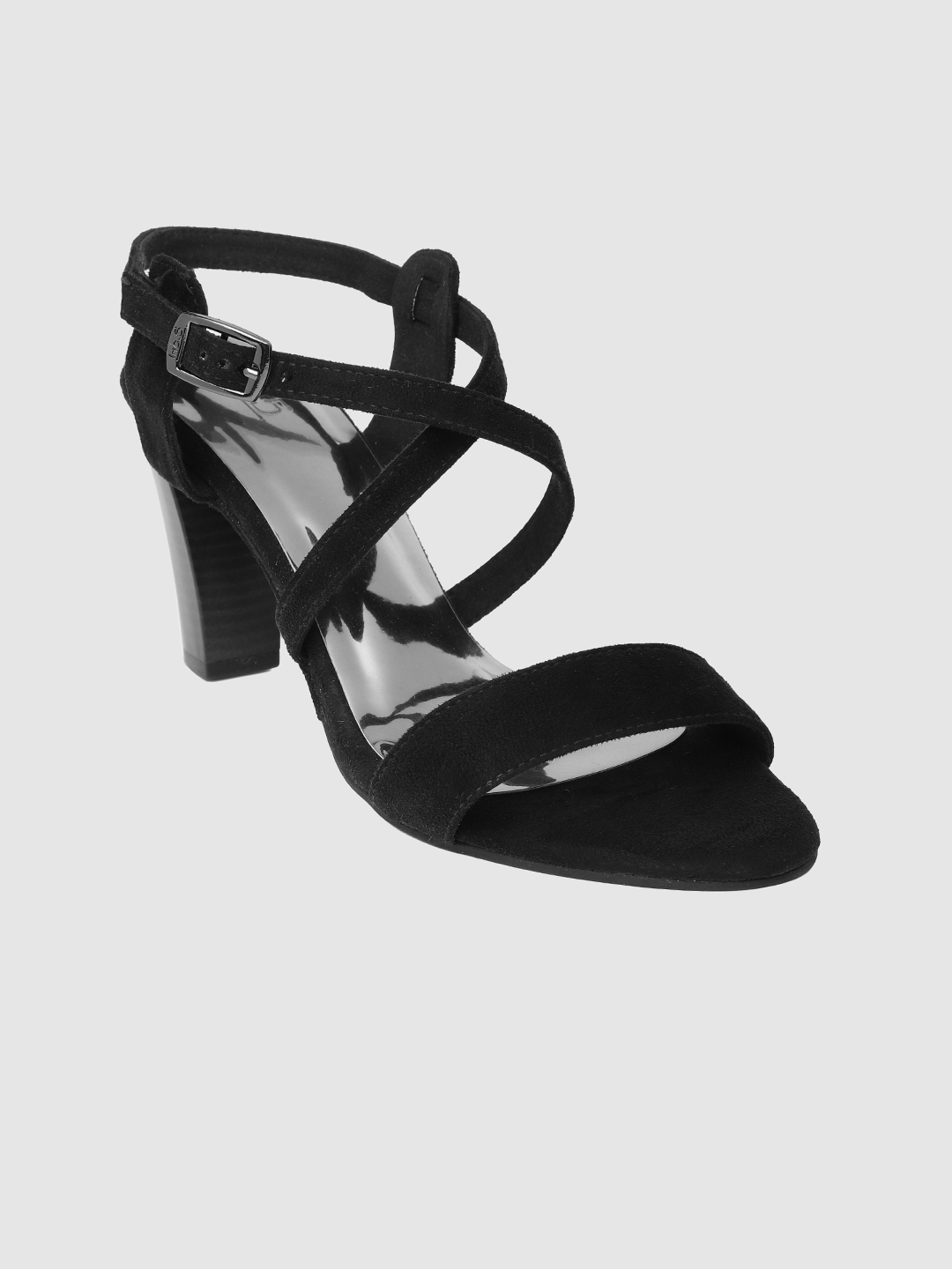 black sandals with small heel