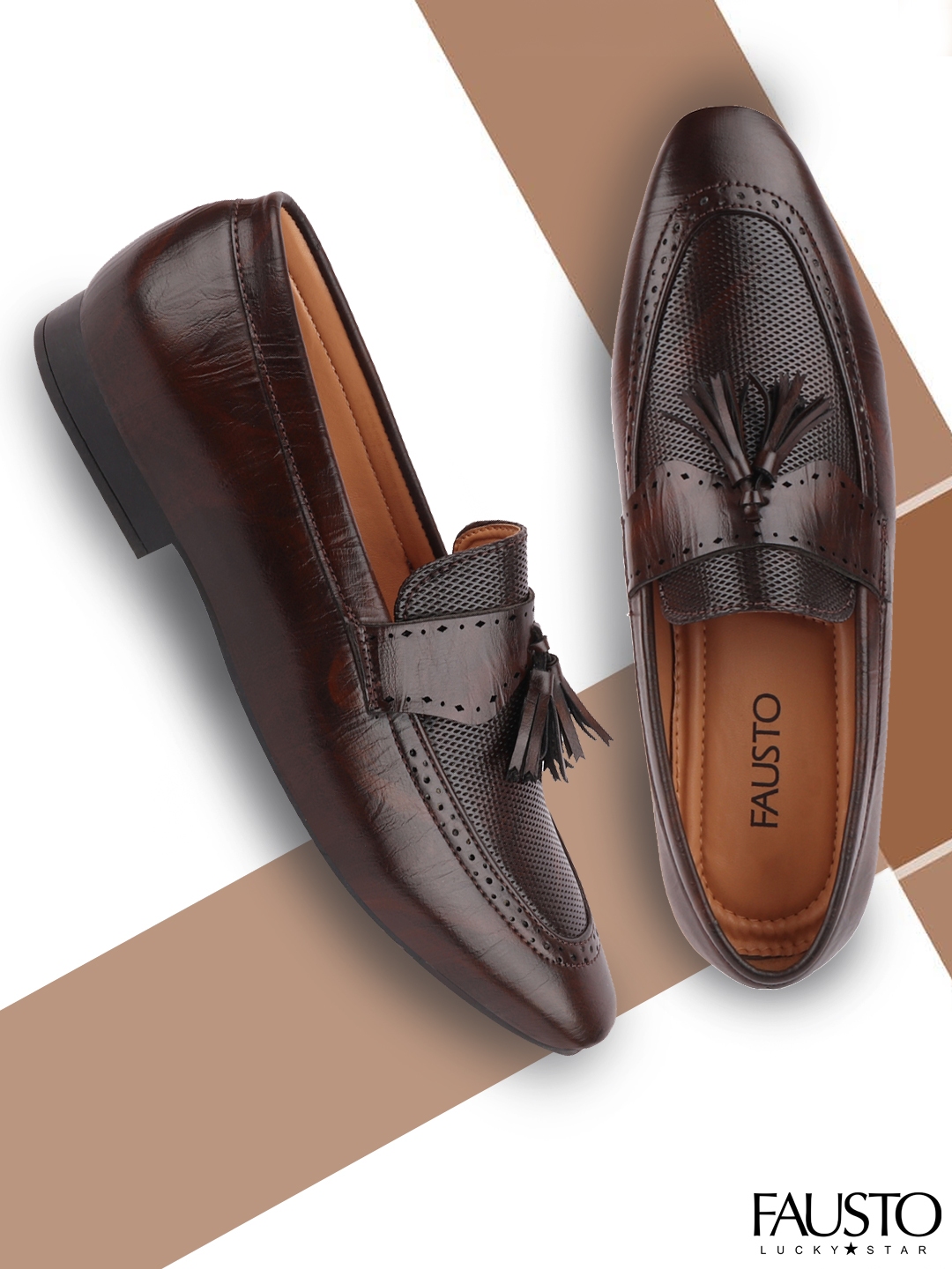 Buy FAUSTO Men Brown Loafers - Casual Shoes for Men 11518172 | Myntra