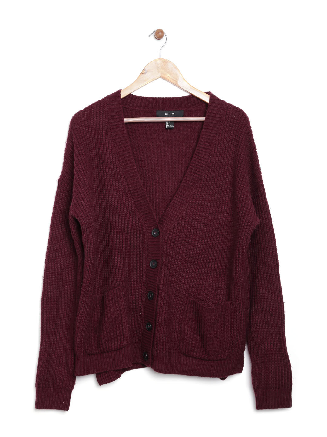 Buy FOREVER 21 Women Burgundy Cardigan Sweaters for Women 1151951