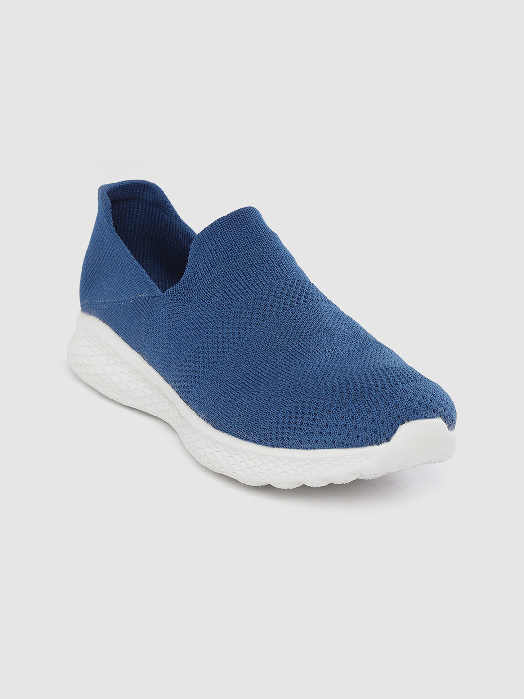 Buy Crew STREET Women Navy Blue Woven Design Slip On Sneakers Casual