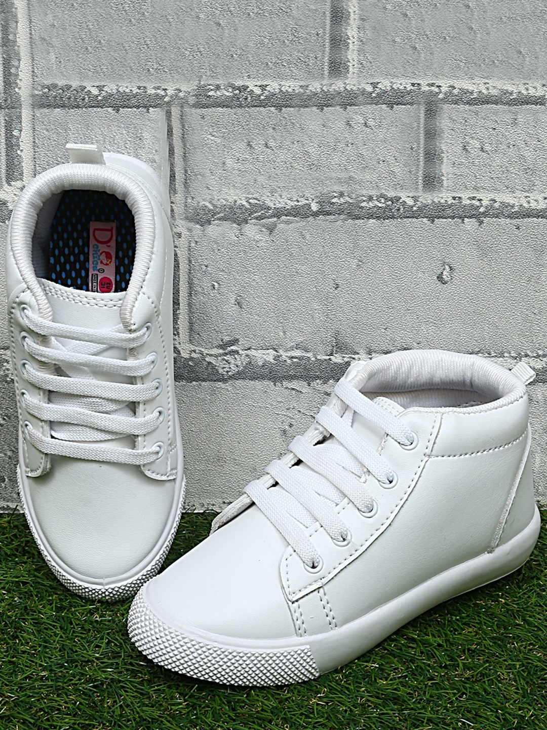 white solid sneakers for men
