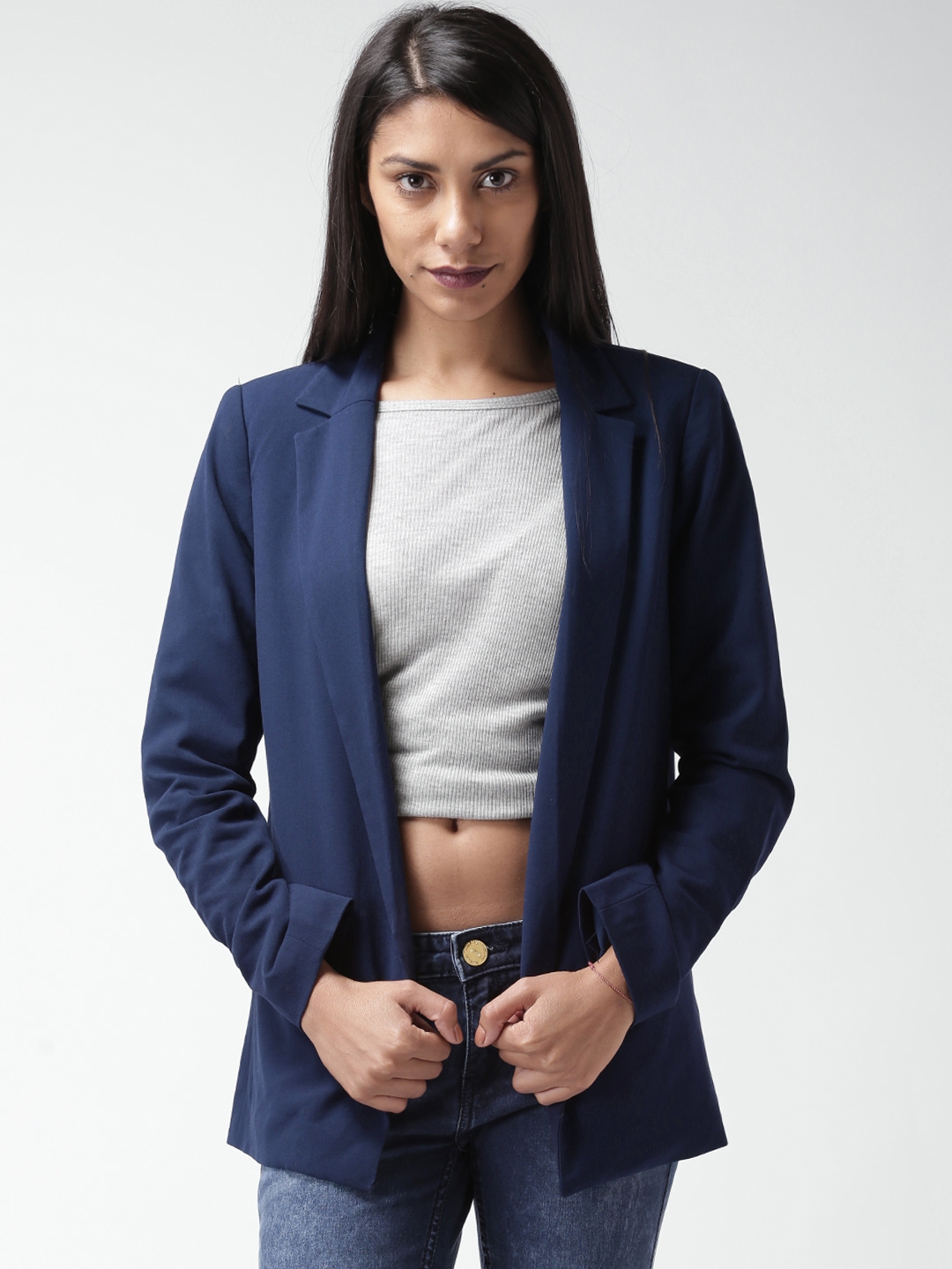Buy FOREVER 21 Blue Jacket - Jackets for Women 1152608 | Myntra