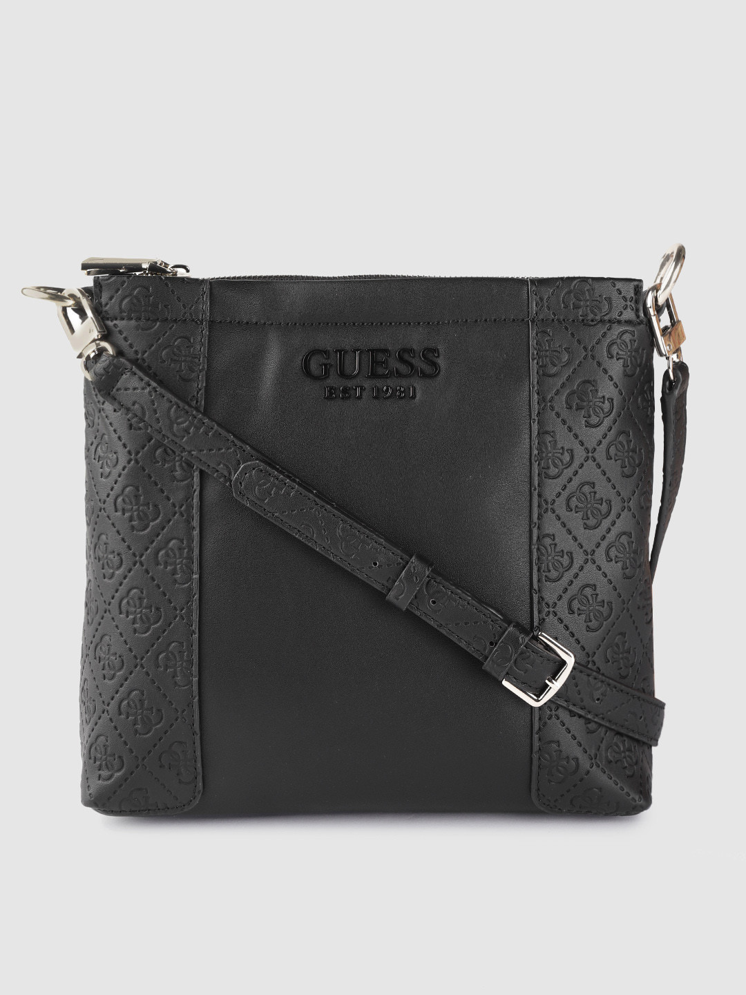 Buy GUESS Black Textured Sling Bag Handbags for Women 11528226 Myntra