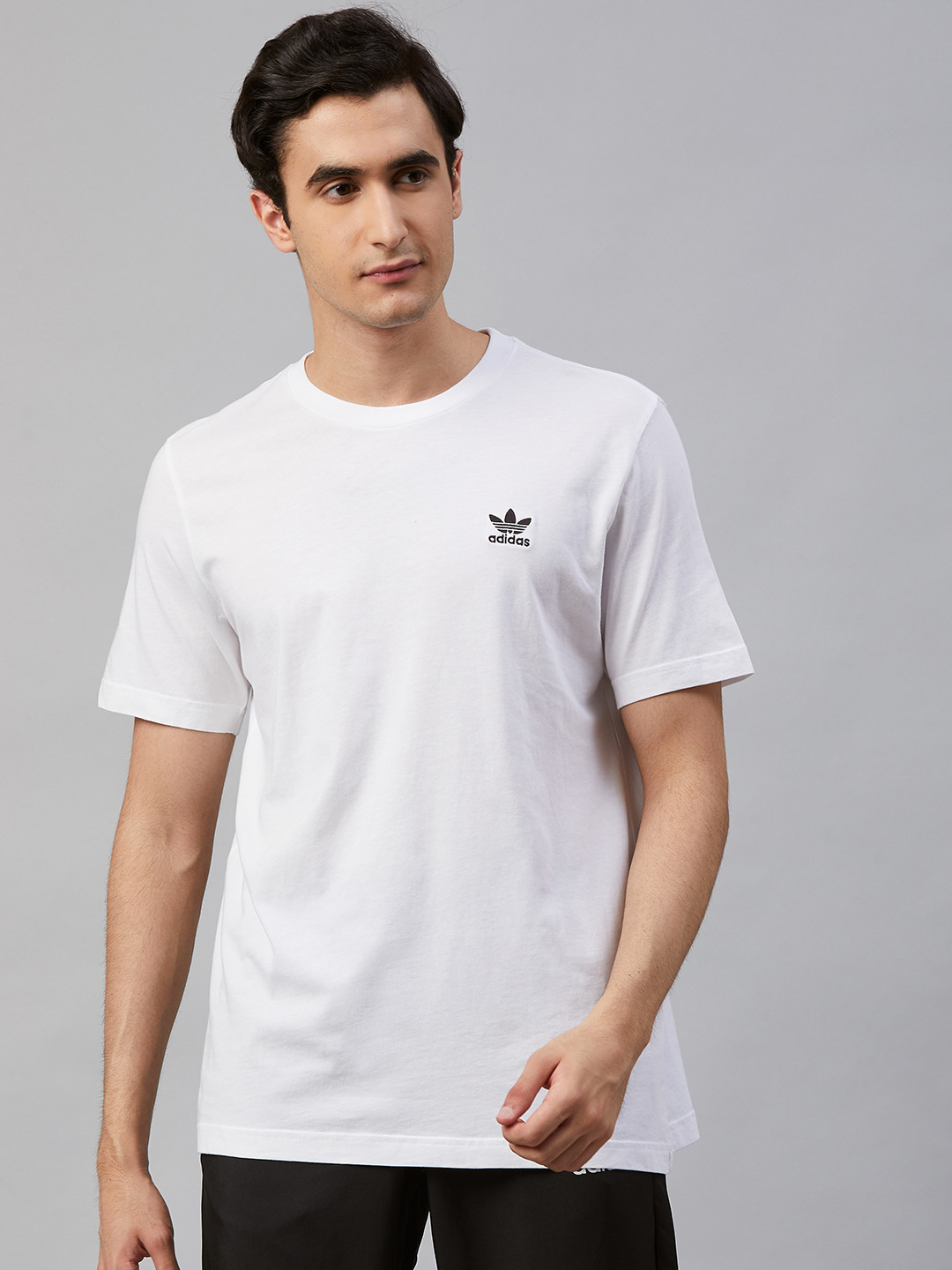 Buy ADIDAS Originals Men White Essentials Round Neck Pure Cotton