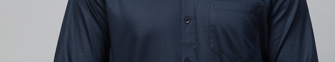 Buy DENNISON Men Navy Blue Comfort Regular Fit Solid Formal Shirt ...