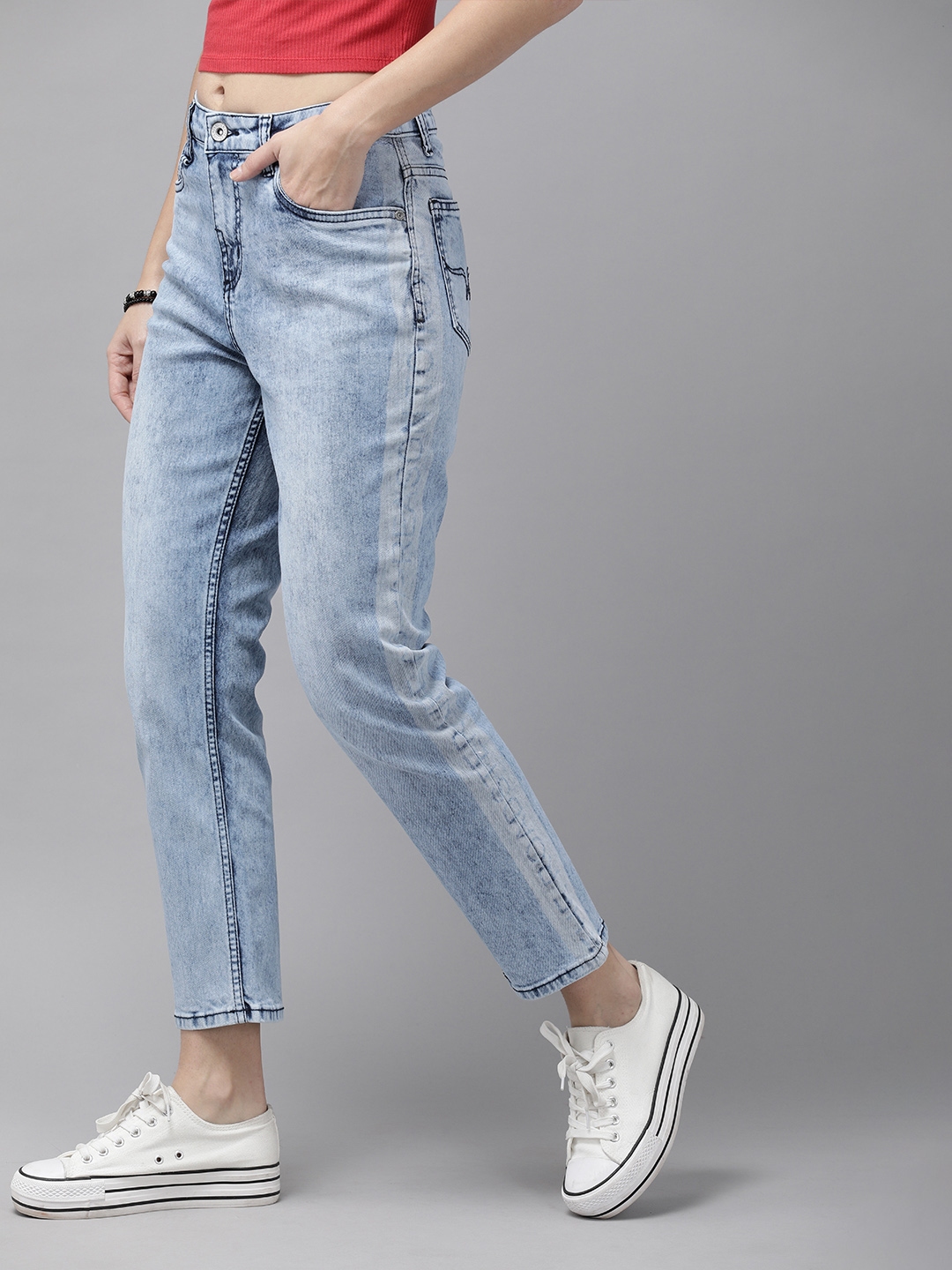Buy Roadster Women Blue Regular Fit Mid Rise Clean Look Jeans - Jeans ...