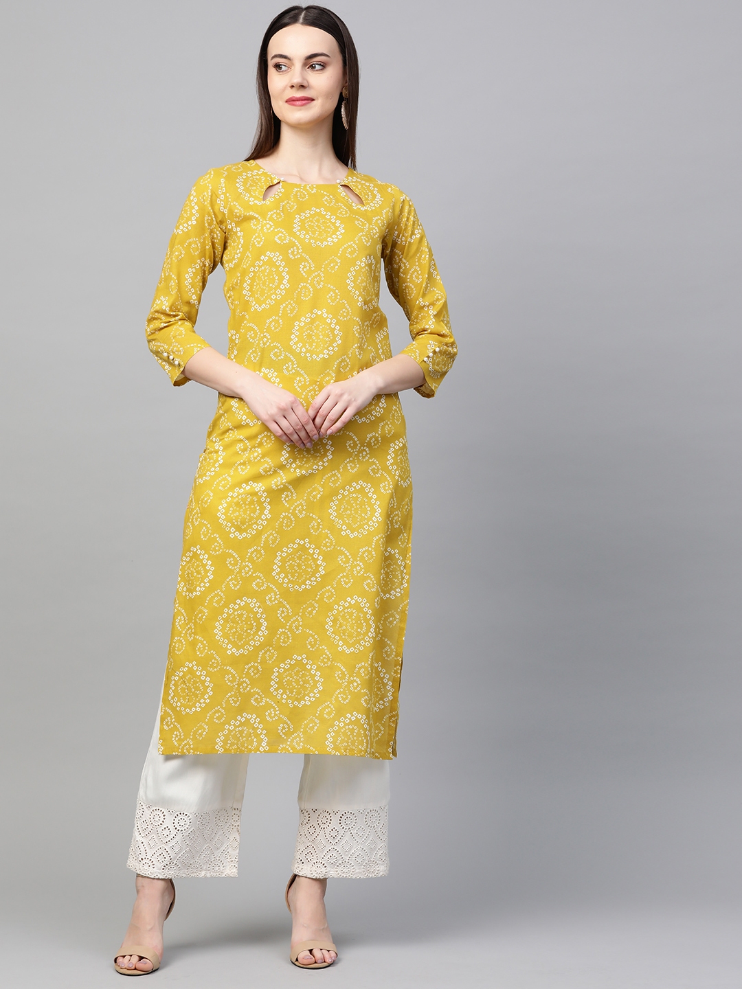 ahika women's printed straight kurta